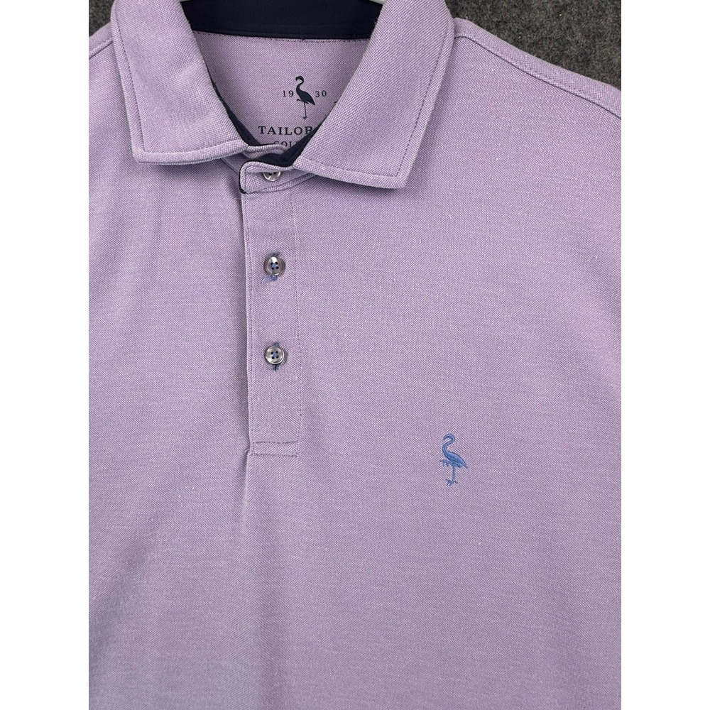 Tailorbyrd Collection Mens Lavender Purple Modal Blend Flamingo Polo Shirt XL